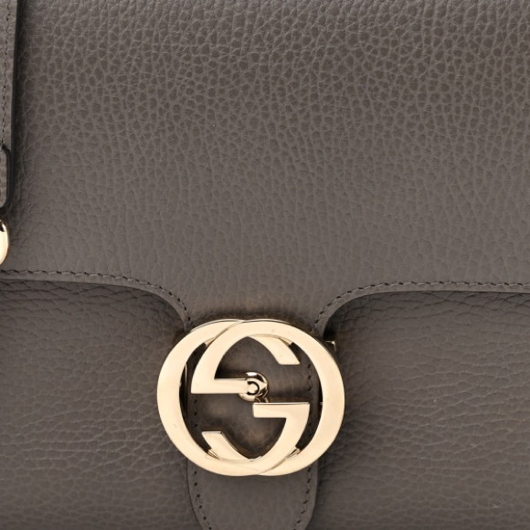 Gucci  Dollar Calfskin Interlocking G Top Handle Shoulder Bag Loess - Picture 14 of 16